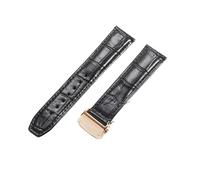 ROUHO Classico Vera Pelle Cinturino Orologio Comodo & Durevole Ricambio Bracciale Orologio per Maurice Lacroix Pontos PT615 Classiques LC6017-Nero + Nero Fibbia 22mm