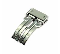 ROUHO Fibbia del cinturino dell'orologio in acciaio inossidabile Fibbia del cinturino di distribuzione Fibbia a sgancio rapido per HUB-LOT B-I-G B-A-N-G Classic Fu-sion Series-Argento 18mm