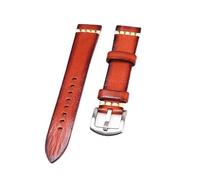 ROUHO Fibbia Orologi Accessori ad Orologio Cinturino Ardiglione Vera pelle Vintage con Interfaccia Piatta Universale-Arancia 20mm