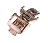 ROUHO Fibbia per cinturino pieghevole in acciaio inossidabile Fibbia per orologio in metallo a doppia trazione per Jaeger-LeCoultre-Oro Rosa 18mm