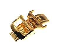ROUHO Fibbia per cinturino pieghevole in acciaio inossidabile Fibbia per orologio in metallo a doppia trazione per Jaeger-LeCoultre-Oro 18mm
