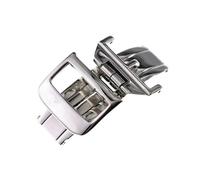 ROUHO Fibbia per cinturino pieghevole in acciaio inossidabile Fibbia per orologio in metallo a doppia trazione per Jaeger-LeCoultre-Argento 16mm