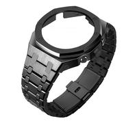 ROUHO Metallo Cinturino Orologio Custodia Kit Ricambio, Acciaio Inox Cinturino Bezel Accessori Orologio per Casio Mens G-Shock GA2100/GA-2110-Nero