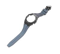 ROUHO Orologio Cinturino Kit sostituzione cassa dorologio metallo Cinturino orologio silicone Lunetta acciaio inossidabile per Casio G-Shock GA2100/GA-2110-Grigio + Nero Cassa