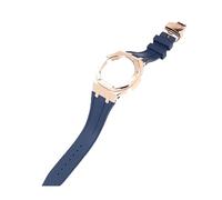 ROUHO Orologio Cinturino Kit sostituzione cassa dorologio metallo Cinturino orologio silicone Lunetta acciaio inossidabile per Casio G-Shock GA2100/GA-2110-Blu + Oro Rosa Cassa