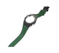 ROUHO Orologio Cinturino Kit sostituzione cassa dorologio metallo Cinturino orologio silicone Lunetta acciaio inossidabile per Casio G-Shock GA2100/GA-2110-Verde + Nero Cassa