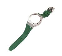 ROUHO Orologio Cinturino Kit sostituzione cassa dorologio metallo Cinturino orologio silicone Lunetta acciaio inossidabile per Casio G-Shock GA2100/GA-2110-Verde + Argento Cassa