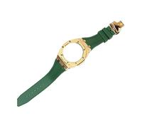 ROUHO Orologio Cinturino Kit sostituzione cassa dorologio metallo Cinturino orologio silicone Lunetta acciaio inossidabile per Casio G-Shock GA2100/GA-2110-Verde + Oro Cassa