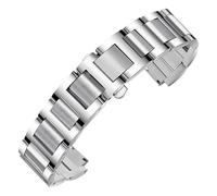 ROUHO Sgancio Rapido Acciaio Inossidabile Cinturino Orologio Regolabile Ricambio Bracciale Orologio Compatibile con Cartier Ballon Bleu-Argento 14 x 22mm