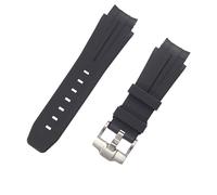 ROUHO Silicone Orologio Cinturino Ad Arco Orologio Cinturino Impermeabile Orologi Accessori Ricambio Fibbia Cinturino Ad Ardiglione per Rolex Daytona GMT-Master Submariner-Nero 20mm