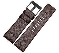 ROUHO Traspirante Cinturino Vera Pelle, Bracciale Anallergico Regolabile Orologio per Diesel DZ4323 7312 7314 7348 1657 4318-Marrone 28mm