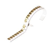 ROUHO Universalmente Montato Ceramica Orologio Cinturino Interfaccia Piatta Orologio Cinturino Ricambio Orologi Accessori-Bianco + Oro 20mm