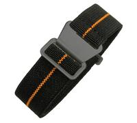 ROUHO Vivace Nylon Cinturino Orologio 20mm Versatile Ricambio Braccialetto Chiusura Nera0-F + Nero Fibbia