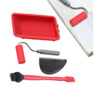 Rouleau Applicateur Colle Bois - Kit 4 Pièces Silicone Brosse Latex Bac Souple Réutilisable | Outil Précis Portable | Pour Collage Menuiserie Artisanat DIY Création Meubles
