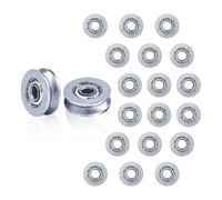 Roulette a scanalatura in V 20 pezzi, cuscinetto a puleggia in acciaio al carbonio V623ZZ, cuscinetto a puleggia in miniatura per sistema di movimento a guida lineare (3*12*4mm)