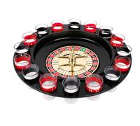 Roulette Alcolica - Gioco da Bere, Shot Game, Drinking Game - Set 16 Bicchierini Shot - Idea Regalo Compleanno Adulti, Addio al Nubilato, Festa - Base Girevole Ø29,5 cm