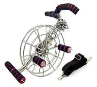 roulette per aquiloni, Avvolgitore for aquiloni da esterno, Ruota con cinghia in acciaio inossidabile, anti-inversione freno silenzioso(Silverb,32cm)