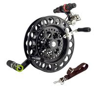 roulette per aquiloni, Ruota for cinghia aquilone in lega di magnesio, avvolgitore for aquiloni da esterno, ruota anti-inversione con freno silenzioso(Black)