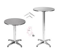 Round Aluminum Bar Table - Bistro Pub Table for Kitchen & Living Room - Metal Construction Adjustable Height 60x60x70/110 cm - Stylish Dining & Entertaining Solution