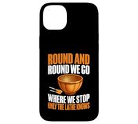 Round and Round We Go Where We Stop Only the Tornio Woodturn Custodia per iPhone 14 Plus