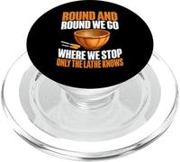 Round and Round We Go Where We Stop Only the Tornio Woodturn PopSockets PopGrip per MagSafe