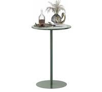 Round Bar Table Counter Bistro Pub Table, Circular Cocktail Tables, Coffee Drink Table for Indoor Outdoor Kitchen Dining Table High Top End Table for Living Room Bedroom, Green(60x60x104cm)