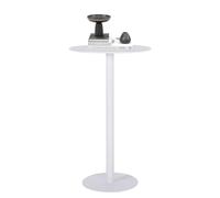 Round Bar Table for Narrow Space, Bistro Pub Tables with Fixed Tabletop And Stable Base, Counter Circular Cocktail Dining Table for Home, Office And Kitchen, White(70x70x72cm)