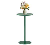 Round Bar Table for Narrow Space, High Top Pub Dining Table Counter Height Cocktail Bistro Table with Metal Base for 2-3 People, Coffee Table for Indoor Outdoor, Green(60x60x104cm)