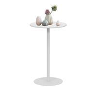 Round Bar Table for Small Spaces, Counter Bistro Pub Tables, Circular Cocktail Dining Table for Home, Living Room, Office And Kitchen, Outdoor & Indoor Accent Side Table, White(40x40x50cm)