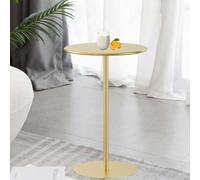Round Bar Table, Gold Counter Height Bistro Pub Table with Solid Top & Sturdy Metal Base, Circular Cocktail Table for Living Room, Kitchen or Dining Room, Easy to Assemble(40x40x50cm)