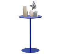 Round Bar Table, High Top Pub Dining Table Counter Height Cocktail Bistro Table with Metal Base for 2-3 People, Coffee Drink Side/End Table for Indoor Outdoor, Blue(60x60x72cm)