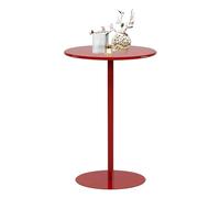 Round Bar Table, Modern Style Pub Table with Solid Top And Sturdy Metal Base, High Top Cocktail Table for Home, Kitchen Dining, Bistro, Party, Easy to Assemble, Red(70x70x72cm)