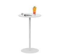 Round Bar Table Tall Top Tables, Counter Bistro Pub Tables, Circular Cocktail Dining Table for Home, Living Room, Outdoor & Indoor Accent Side Table, White(48x48x72cm)