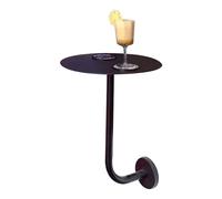 Round Bar Table, Wall Mounted Bistro Pub Tables Modern Workbench for Home Office, Kitchen Dining Desk L-Type Coffee Cocktail Table Metal Drink Counter Table, Sofa End Tables(40x40x45cm)
