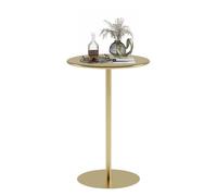 Round Bar Table with Metal Base, Tall Bistro Pub Table, Counter Height Circular Cocktail Dining Table for Kitchen, Restaurant, Living Room, Leisure Sofa Side Table, Gold(40x40x50cm)