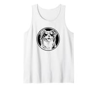 Round Black Logo Blue Merle Australian Shepherd Lover Canotta