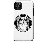 Round Black Logo Blue Merle Australian Shepherd Lover Custodia per iPhone 11 Pro Max