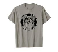 Round Black Logo Blue Merle Australian Shepherd Lover Maglietta