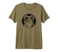 Round Black Logo Blue Merle Australian Shepherd Lover Maglietta Premium