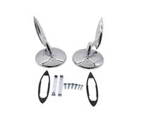 Round bowtie mirrors for classic cars 1962-1965 with ribbed base