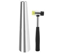 Round Bracelet Mandrel Measuring Tool, Stainless Steel Jewelry Making Kit with Rubber Hammer, Professional Bracelet Sizer and Ring Repair Tool for Jewelers and Craftsmen