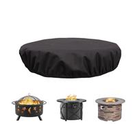Round Built-In Stone Fire Pit Cover - Patio Shield, Protezione del firepit | heavy-duty 600D Oxford Fabric, waterproof cover, outdoor accessory for guarding in-ground fire pits from rain, debris