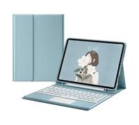Round Cap Bluetooth Keyboard Leather Case with Pen Slot for Galaxy Tab S6 Lite / S7 / A7 10.4 2020