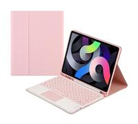 Round Cap Bluetooth Keyboard Leather Case with Pen Slot &Touchpad for Galaxy Tab S6 Lite