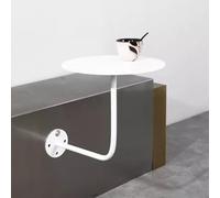 Round Cocktail Bar Table with Metal Base, Tall Bistro Pub Table, Counter Bar Height Table for Kitchen, Living Room Sofa Side Table, Wall Mounted Cocktail Drink Table(40x40x45cm)