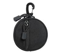 Round Coin Purse - Multi-Function Change Wallet For Money, Keys, Earphones & Lipstick | Compact Zipper Pouch For Cash, Cards, and Small Essentials, Portable Waist Bag & Pocket Organizer, nero, la