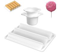Round Cookie Mold - 7.9x5.7 Inches Cake Pop Mold Set Tray for Kids Snacks, Family Events with Non-Stick Function, Baking Tools for Home Party Holiday Wedding School, Easy Clean Silicone