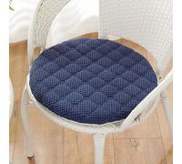 Round Corduroy Seat Cushion Set - Non-Slip Chair Pads for Indoor/Outdoor Use Dark Blue Ideal for Dining Room Kitchen Garden Chairs with Zip for Easy Cleaning