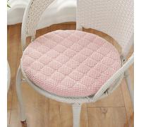 Round Corduroy Seat Cushion Set of 6 Non-Slip Chair Pads for Indoor & Outdoor Use Pink Cushions for Dining Room Kitchen Garden Chairs 35cm Diameter