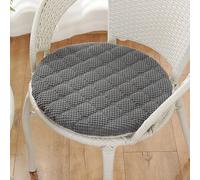 Round Corduroy Seat Cushion with Zipper Non-Slip Design for Indoor & Outdoor Chairs Dark Grey Dining Room Kitchen Garden Set of 2
